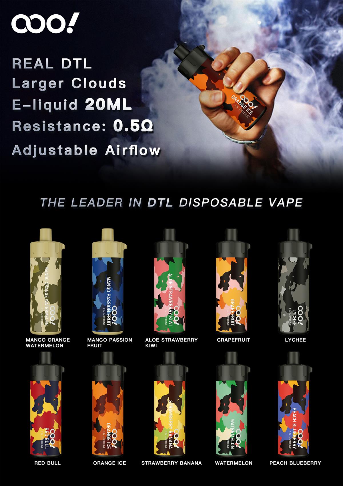 DTL Vape Netherlands | Wegwerp E-sigaret Disposable POD DL Shisha apparaten Merkleverancier, distributie en groothandel beste prijs